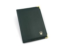 Rolex Originale Porta Documenti / Porta Card Geneve Swiss Pelle Verde Vintage