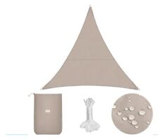 Tenda Vela Triangolare ombreggiante 3x3x3 m tortora + kit montaggio, mai usata