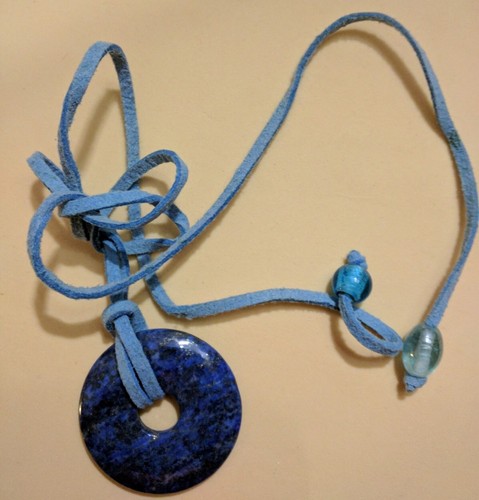 Collana cuoio ciondolo anello