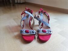 Sandali MALIPARMI donna n. 36 rosse e grige. Woman shoes, multi stripes sandals