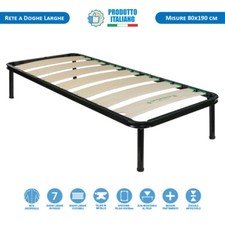 Rete singola a doghe larghe 80x190 ortopedica a fasce con telaio in metallo