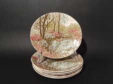 VINTAGE RARO SET DESSERT 6 PIATTI PORCELLANA JOHNSON BROS ENGLISH GARDEN