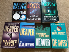 Jeffrey Deaver 7 Book Bundle Paperbacks Twisted The Blue Nowhere Bone Collector