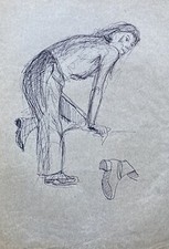 Donna Figura Femminile Nudo Ritratto Sconosciuto Anonimo Bewegungsstudie