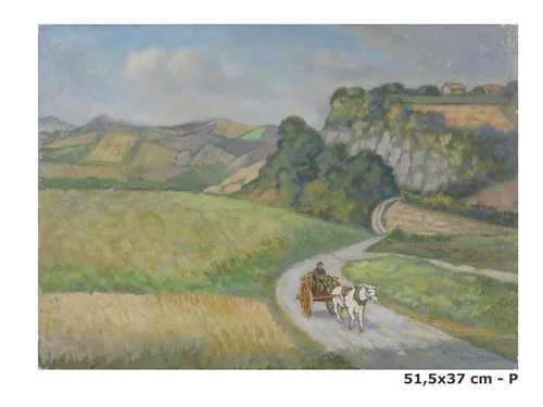 Quadro olio paesaggio - quadro, di