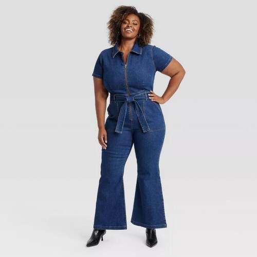 Tuta donna denim manica corta