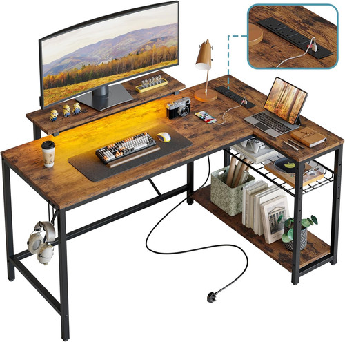 132 5cm shaped desk with - 132.5cm, 3