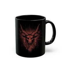 Tazza nera demoniaca capra