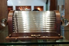 LAMPADA APPLIQUE DA PARETE VINTAGE OLD ART DECO METRO TEATRO LUCE CASSA BRONZO ASTA DI VETRO