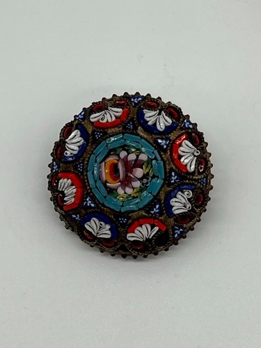 Spilla rotonda floreale micro