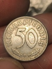 Moneta 50 Pfennig 1940 Deutsches Reich Zecca D Nazismo Aquila Svastica 