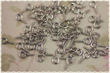 100pz Gancio a vite con occhiello per creare bigiotteria colore argento