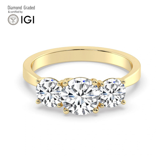 Anello trilogy diamante tondo - diamante,