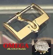 Fibbia vintage Omega oro 18k .750 fine 16mm logo C:1968