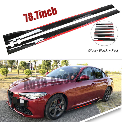 Glossy black look side - black, 78.7"