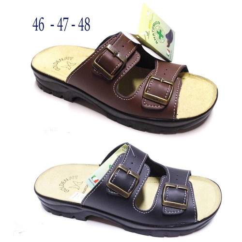 Pantofole uomo pelle ciabatte - pelle,