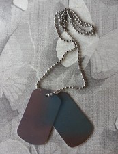 Collana a PALLIN in Acciaio Militare con Doppia PIASTRA Colore Argento Unisex