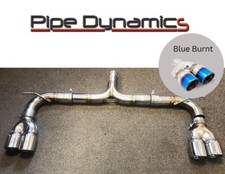 Pipe Dynamics Seat Leon 2.0TDI 5F 12-19 Back Box Delete Quad Exit Scarico-Blu