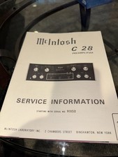 McIntosh C-28 C28 Preamplificatore/Preamplificatore Manuale di Servizio *Originale*