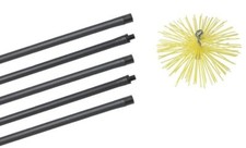 Kit Spazzacamino Scovolo 80 100 250 mm Pulizia Canna Fumaria Stufa Spazza Camino