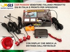 KIT 4 SENSORI DI PARCHEGGIO AUTO ROSSO DISPLAY LANCIA Y YPSILON MUSA DELTA