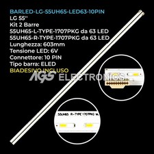 KIT 2 BARRE STRIP 63 LED TV LG