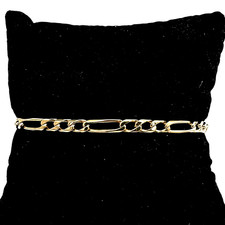 Bracciale da uomo vintage anni '70 maglia figaro oro massiccio 18k Made in Italy