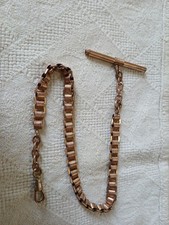 ANTICA CATENA PER OROLOGIO DA TASCA IN METALLO COLORE RAMATO CON CHIAVETTA