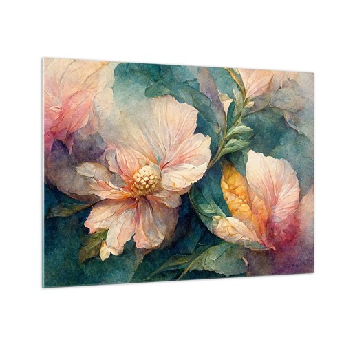 Quadro vetro 70x50cm fiori - quadro,