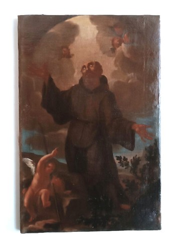 Antico dipinto olio tela - antico, su