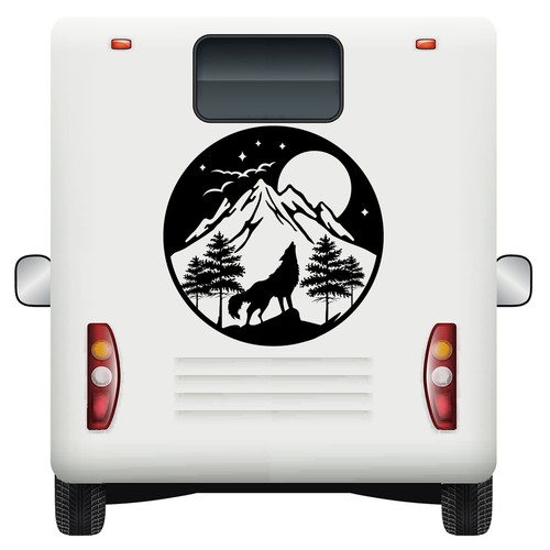 Adesivi auto lupo montagna - adesivi,