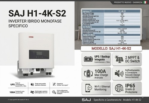 Inverter ibrido monofase saj - inverter,
