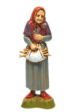 Pastore Vecchia con Legna Landi Moranduzzo Cm 10 Pastori per Presepe