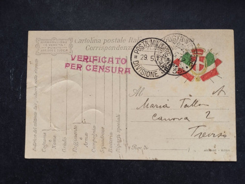 Timbro ww1 posta - ww1, militare