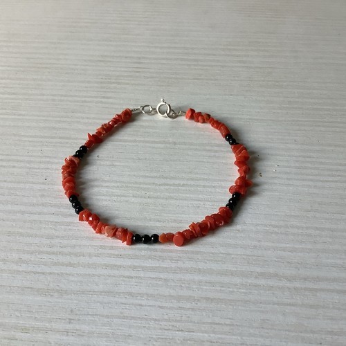 Braccialetto corallo onice - braccialetto,