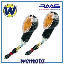 Coppia frecce Led Corte Carbon Look Gambo 20 mm RMS Indicatori Universali Moto