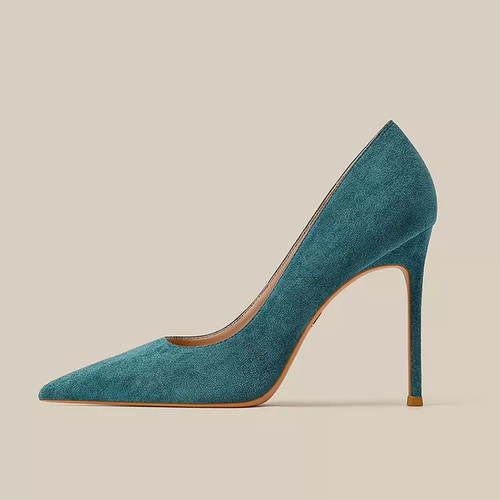 Decolte blu verde scamosciate - verde,