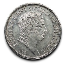 Napoli Due Sicilie Rara piastra 1818 testa grande spl