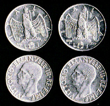 ITALIA Regno  -  1 Lira del 1939-40 (antimagnetica) e del 1940-42 (magnetica).