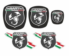 Kit loghi adesivi GRANDE PUNTO ABARTH/ GPA COPRILOGHI CARBON-BIANCO
