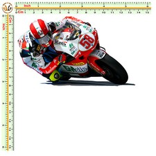 Simoncelli 58 moto transfer t-shirt body cotone chiaro scuro 1 pz. cm. 13x8.5