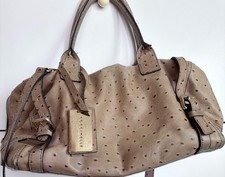 Bauletto Coccinelle, Vintage, in morbida pelle di Struzzo, colore Tabacco.