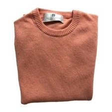 BALLANTYNE Maglione Donna Pullover Cashmere Arancione Chiaro Tg 2 Scozia-Difetto
