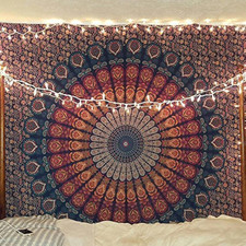 Telo Decorativo Da Muro, Stile Indiano, Mandala Stile Pavone