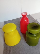 tre vasi in vetro incamiciato di Murano design Luciano Vistosi 1950/60