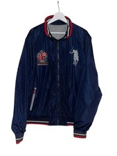 Top-Star Giacca Bomber Reversibile Grigio Navy USA Star Ricamo Atletico