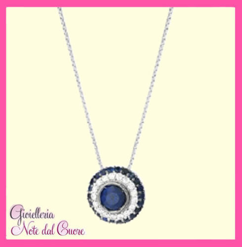 Ciondolo oro bianco 18k - bianco, con