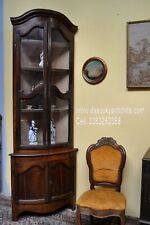 Antica vetrina angoliera doppio corpo dei primi del XX sec.