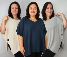 Poncho donna taglie forti Made