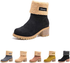 Stivali Donna Invernali Stivaletti Camoscio Boots Stivali Foderati Caldi Scarpe 